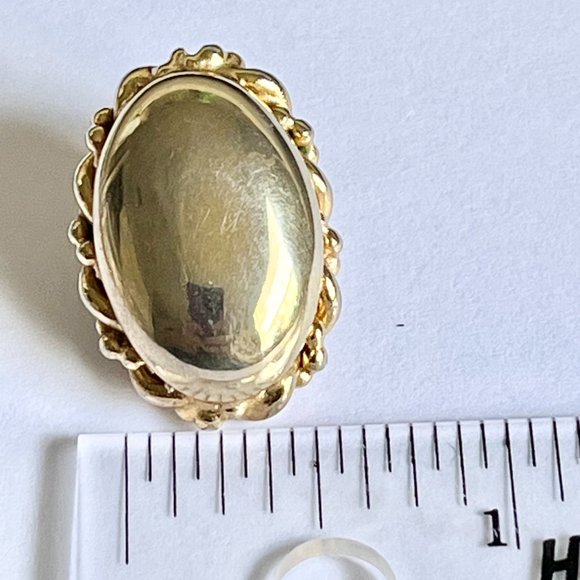 Vintage Oval Victorian Clip On Earrings Gold Plated 70's Smooth Finish Estate - Picture 13 of 13